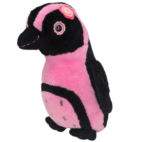 Petting‎ Zoo Whimsical Spotted Penguin Pink Black Stuffed Animal Plush Toy 12" - Picture 3 of 6